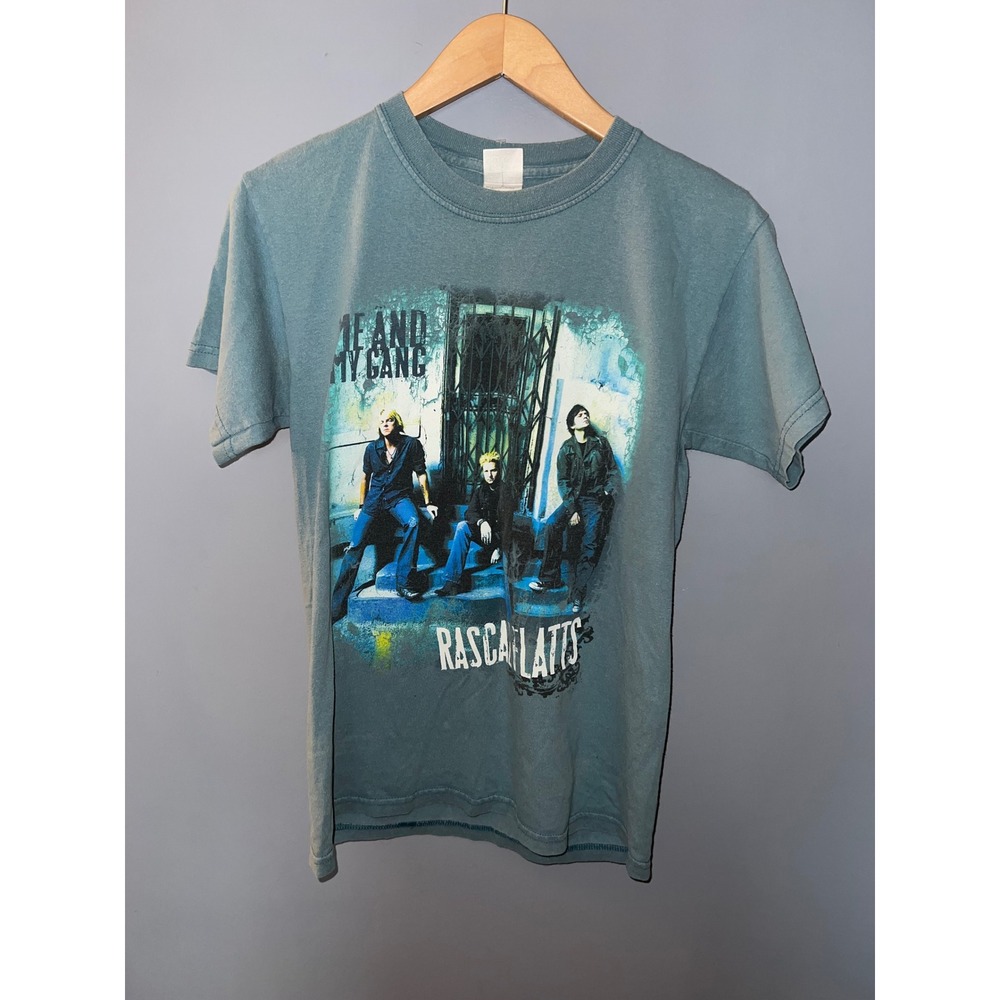 Rascal‎ Flatts Me and My Gang 2006 Tour T-Shirt Teal Blue Mens Small Gildan Y2K